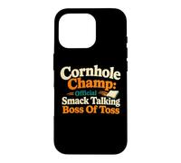 Carcasa para iPhone 16 Pro Cornhole Champ Boss of Toss Yard Juego Humor
