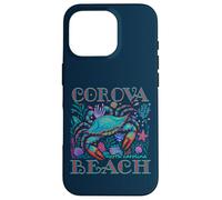 Carcasa para iPhone 16 Pro COROVA Beach North Carolina Blue Crab Verano Vacaciones Arte