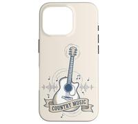 Carcasa para iPhone 16 Pro Country Music Guitarra Soundwave Retro Western Cowgirl