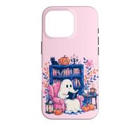 Carcasa para iPhone 16 Pro Cozy Spooky Ghost Reading in Autumn Halloween Teacher Kids