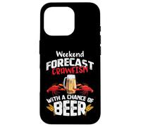 Carcasa para iPhone 16 Pro Crawfish with a Chance of Beer Weekend Forecast Seafood Boil
