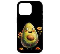 Carcasa para iPhone 16 Pro Cute Avocado Graphic For Vegan Women and Girls Happy Face