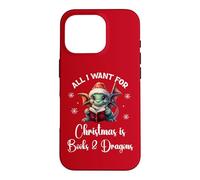 Carcasa para iPhone 16 Pro Cute Dragon Book For All I Want Christmas is Books & Dragons