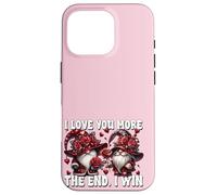 Carcasa para iPhone 16 Pro Cute GNOME I Love You More The End I Win Pink Valentines