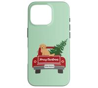 Carcasa para iPhone 16 Pro Cute Golden Retriever Christmas Car Puppy Dog Pet