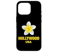 Carcasa para iPhone 16 Pro Cute Hollywood USA Tropical Yellow Frangipani Aesthetic Art