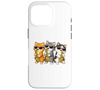 Carcasa para iPhone 16 Pro Cute Kawaii Kitten Saxophone Trio Music Lovers