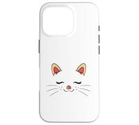 Carcasa para iPhone 16 Pro Cute Sleepy Cat Face Adorable Feline Kitty Lover