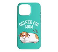 Carcasa para iPhone 16 Pro Cute Womens Girls Red Glasses Guinea Pig Mom Lover