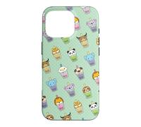 Carcasa para iPhone 16 Pro Cute Womens Kids Girls Kawaii Bubble Boba Tea Animals