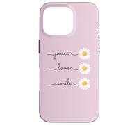 Carcasa para iPhone 16 Pro Daisy Plant Peace Love Smile Common Daisy Flower