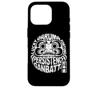 Carcasa para iPhone 16 Pro Daruma Ganbatte Fortune Anime japonés Kanji Word Souvenir