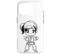 Carcasa para iPhone 16 Pro Dibujos Animados Karate Girl Shotokan Dojo