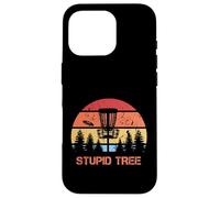 Carcasa para iPhone 16 Pro Disc Golf Stupid Tree Vintage Disc Sport Frisbee Saying