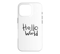 Carcasa para iPhone 16 Pro Diseño artístico con Pincel en Negrita de Hello World con el Primer código