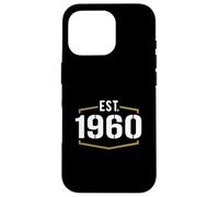 Carcasa para iPhone 16 Pro Diseño de cumpleaños de 1960 Estilo Vintage Establecido en 1960