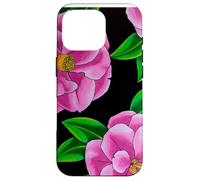 Carcasa para iPhone 16 Pro Diseño Floral de Camelia Rosa con patrón de Flores Fucsia