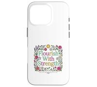 Carcasa para iPhone 16 Pro Diseño Floral Inspirador florece con Fuerza