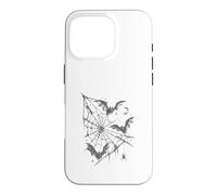 Carcasa para iPhone 16 Pro Diseño Vintage de Gothic Bats Spider Web Moon Dark Halloween