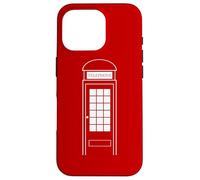 Carcasa para iPhone 16 Pro Disfraz de Cabina de teléfono para Halloween, Reino Unido, Londres, Rojo británico