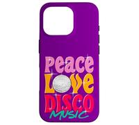 Carcasa para iPhone 16 Pro Diversión Paz, Amor Disco Música Retro
