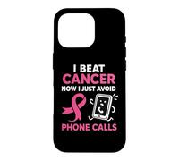 Carcasa para iPhone 16 Pro Divertida superviviente de cáncer de Mama Pink Ribbon Warrior Antisocial