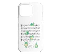 Carcasa para iPhone 16 Pro Divertida Tortuga música Yoga Jugar Nota Clef Músico