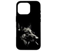 Carcasa para iPhone 16 Pro Divertido diseño de Estilo Retro canino Intelectual para Amantes de los Perros