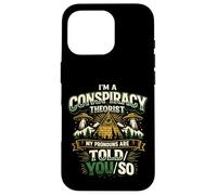Carcasa para iPhone 16 Pro Divertido Diseño Retro para Teóricos de Conspiraciones