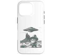 Carcasa para iPhone 16 Pro Divertido gnomo del Desierto OVNI Alien Western Encounter Design
