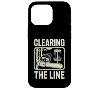 Carcasa para iPhone 16 Pro Divertido Jugador de Golf de Disco Clearing The Line Chainsaw