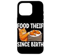 Carcasa para iPhone 16 Pro Divertido ladrón de Comida para Gatos Desde el Nacimiento Amante de los Gatos Humor Dueño de Gato