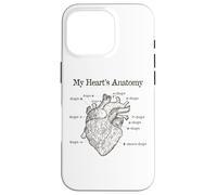Carcasa para iPhone 16 Pro Dog Lover Heart Anatomy Shirt - Dog Owner, Medic, Veterinary