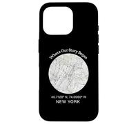 Carcasa para iPhone 16 Pro Donde comenzó Nuestra Historia - Diseño de Mapa de la Ciudad de Nueva York