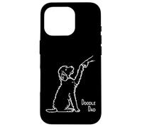 Carcasa para iPhone 16 Pro Doodle Dad, Dog Fist Bump, Día del Padre, Golden Labradoodle