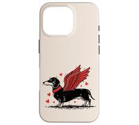 Carcasa para iPhone 16 Pro Dueño de Perro Salchicha con alas de ángel Lindo Perro Salchicha