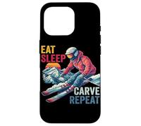 Carcasa para iPhone 16 Pro Eat Sleep Carve Repeat - Ski Driver Sunset Ski Design
