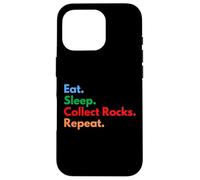 Carcasa para iPhone 16 Pro Eat Sleep Collect Rocks Repeat para coleccionistas y Amantes de Rocas