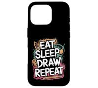 Carcasa para iPhone 16 Pro Eat Sleep Draw Repeat Pintor Artista Arte