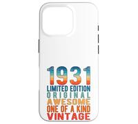 Carcasa para iPhone 16 Pro Edición Limitada, Vintage, Retro, año de Nacimiento 1931.