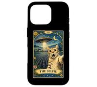 Carcasa para iPhone 16 Pro El Gato Selfie Tarot Carta OVNI Alien Sci Fi Parodia Invasión