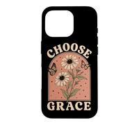 Carcasa para iPhone 16 Pro Elegir Gracia Cristiano Girasol Mariposa Fe Religi