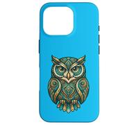 Carcasa para iPhone 16 Pro Elemental Folk Art Owl Symmetrical Mandala Bird Graphic