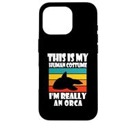 Carcasa para iPhone 16 Pro Este es mi Disfraz Humano, Soy Realmente una Orca, Divertido papá de Orca