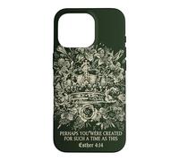 Carcasa para iPhone 16 Pro Esther Cuatro Catorce Fe Cristiana Corona Floral Reina