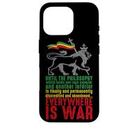 Carcasa para iPhone 16 Pro Everywhere IS War Discurso Haile Selassie León Judá Reggae