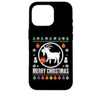 Carcasa para iPhone 16 Pro Feliz Navidad Goat Ugly Sweater Xmas Knit