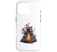 Carcasa para iPhone 16 Pro Fogata Forestal con Flora Vibrante y Fauna