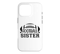 Carcasa para iPhone 16 Pro Football Sister Girls Cute Little Sister Football Cheer Fan