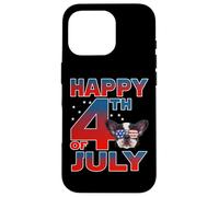 Carcasa para iPhone 16 Pro French Bulldog Dog American Flag Sunglasses Happy 4th July